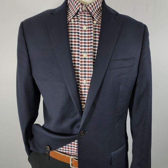 Lauren Ralph Lauren Men's Sport Coat Blazer Two Button Navy Twill Wool SLIM 42L - Picture 2 of 16